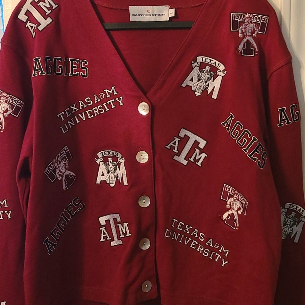 Vintage Aggies ATM sport cardigan.